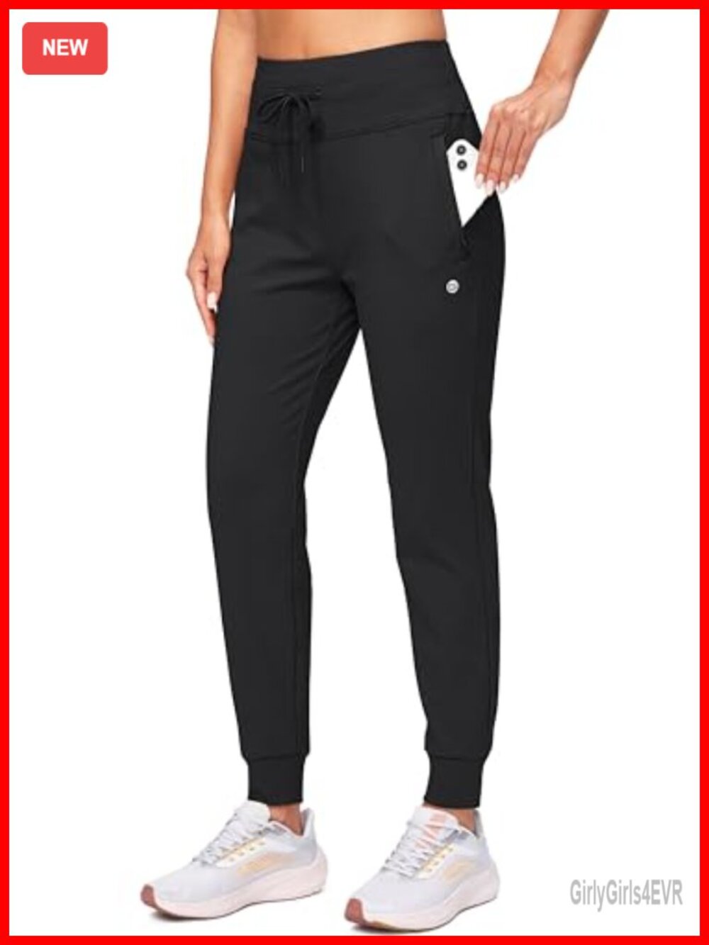 Fleece Lined Joggers Water Resistant Hiking Pants High Waist